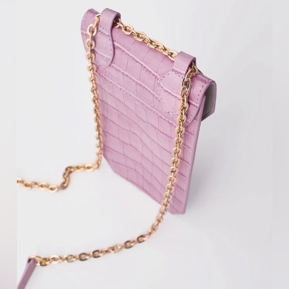 MAJE LAVENDER CROCODILE-EFFECT EMBOSSED LEATHER PHONE CASE - Picture 4 of 7